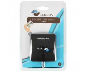 Logon Lecteur de carte d&rsquo;identit&eacute; eID & USB 2.0  - Noire (LCR002A)